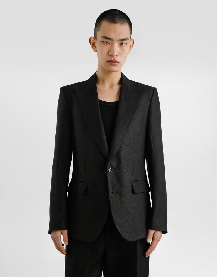 Dolce & Gabbana Chaqueta de botonadura sencilla de tela de lino En oferta