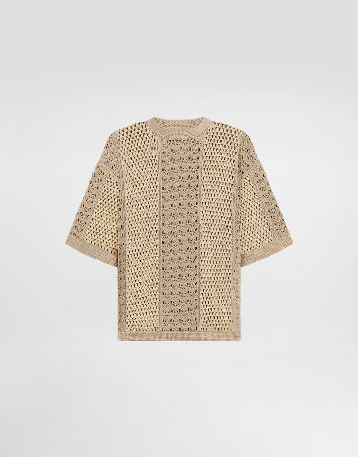Dolce & Gabbana Jersey de cuello redondo de ganchillo de algodón y viscosa
