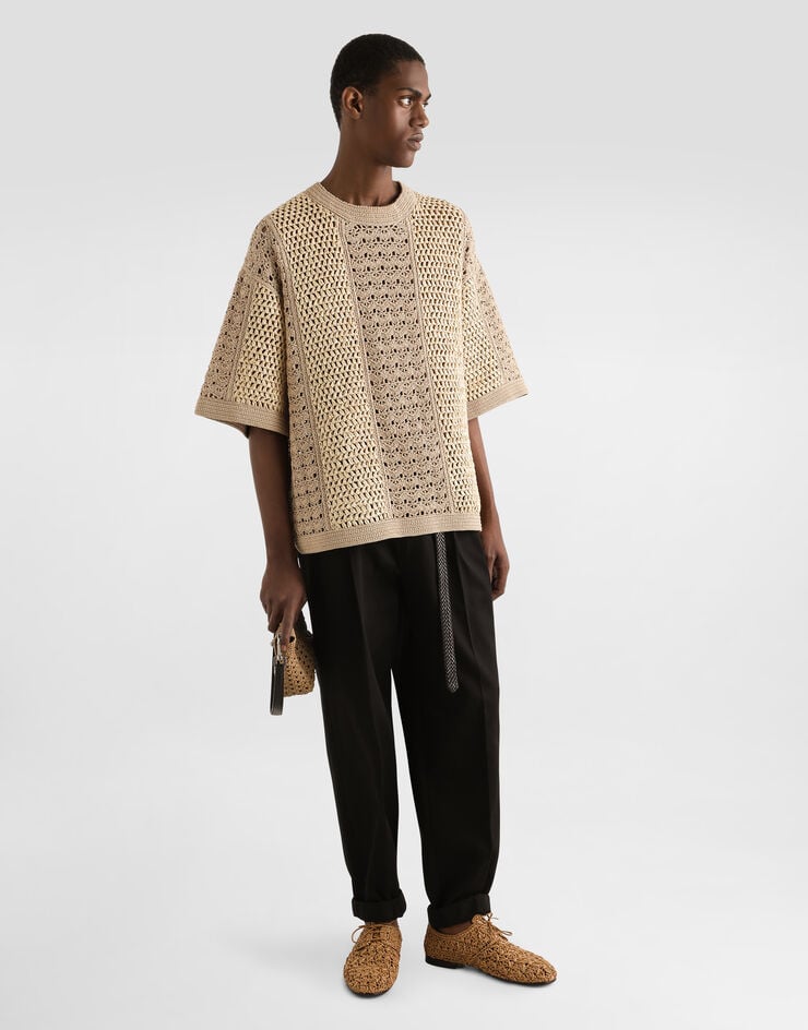 Dolce & Gabbana Jersey de cuello redondo de ganchillo de algodón y viscosa Grandes ahorros