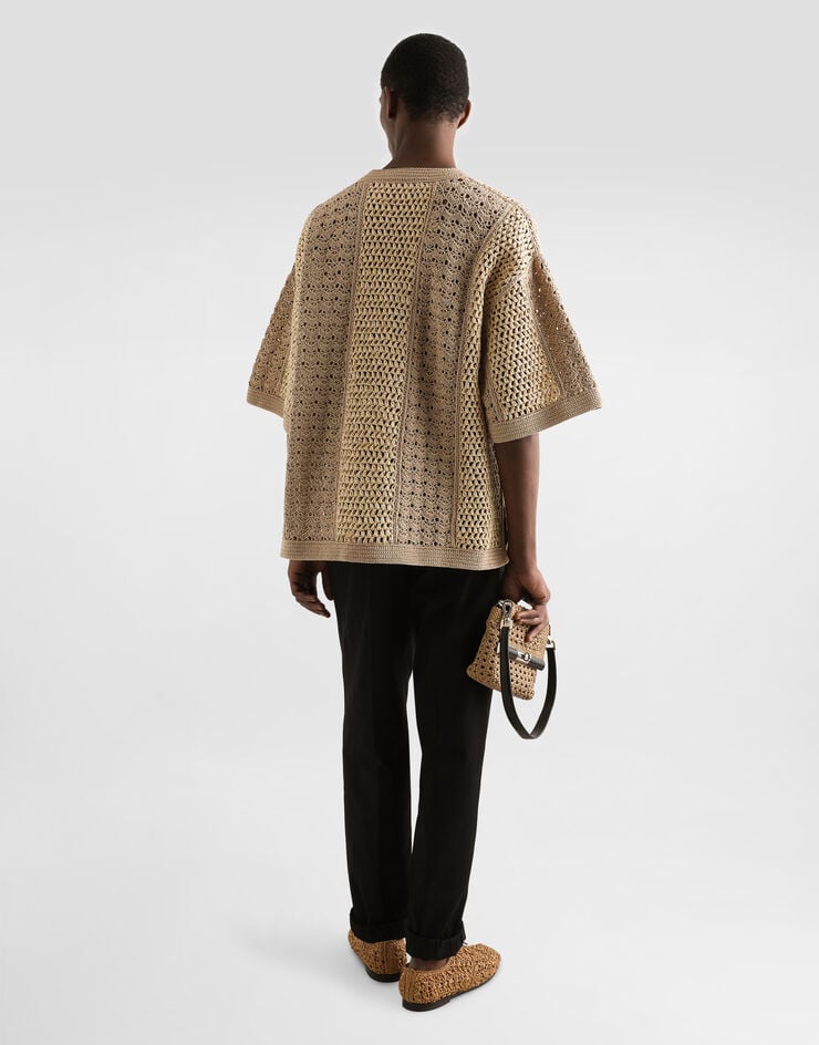 Dolce & Gabbana Jersey de cuello redondo de ganchillo de algodón y viscosa Grandes ahorros