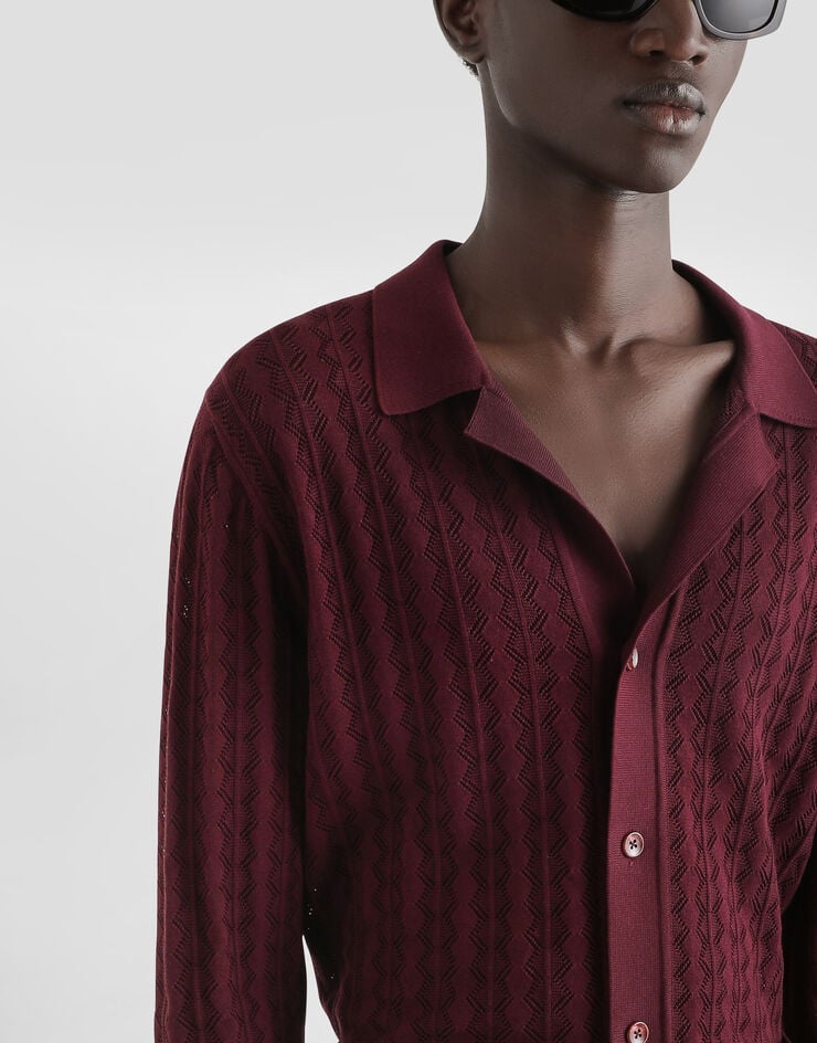 Dolce & Gabbana Camisa de punto de algodón calado Venta caliente