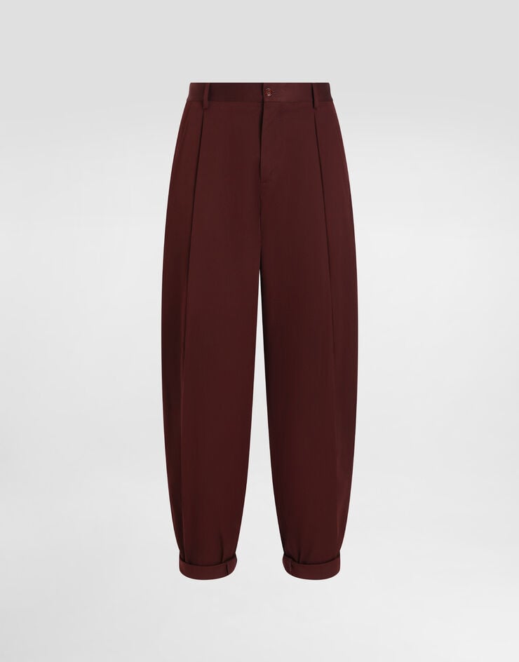 Dolce & Gabbana Pantalones de gabardina de algodón con doble pinza