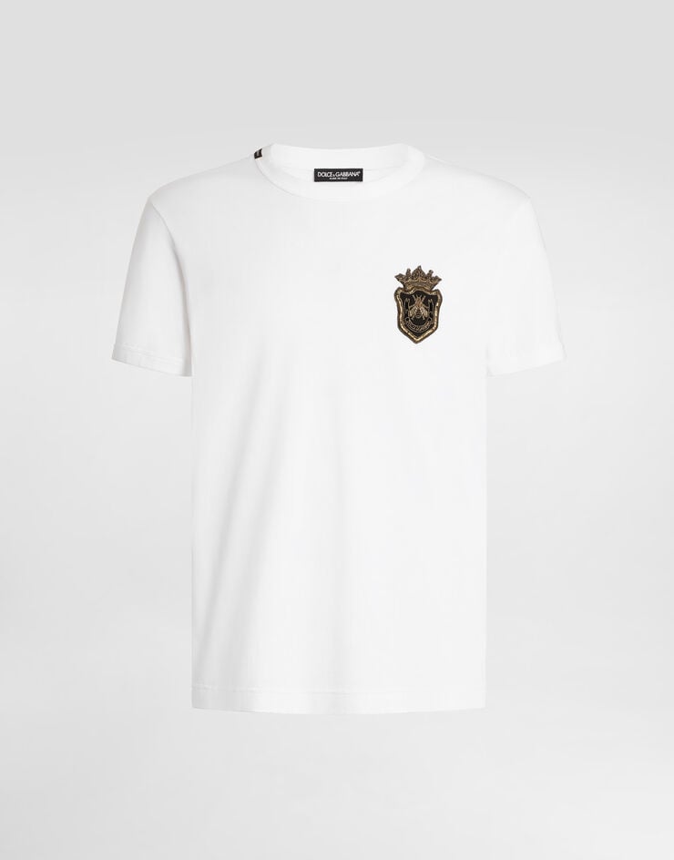 Dolce & Gabbana Camiseta de algodón con parche heráldico