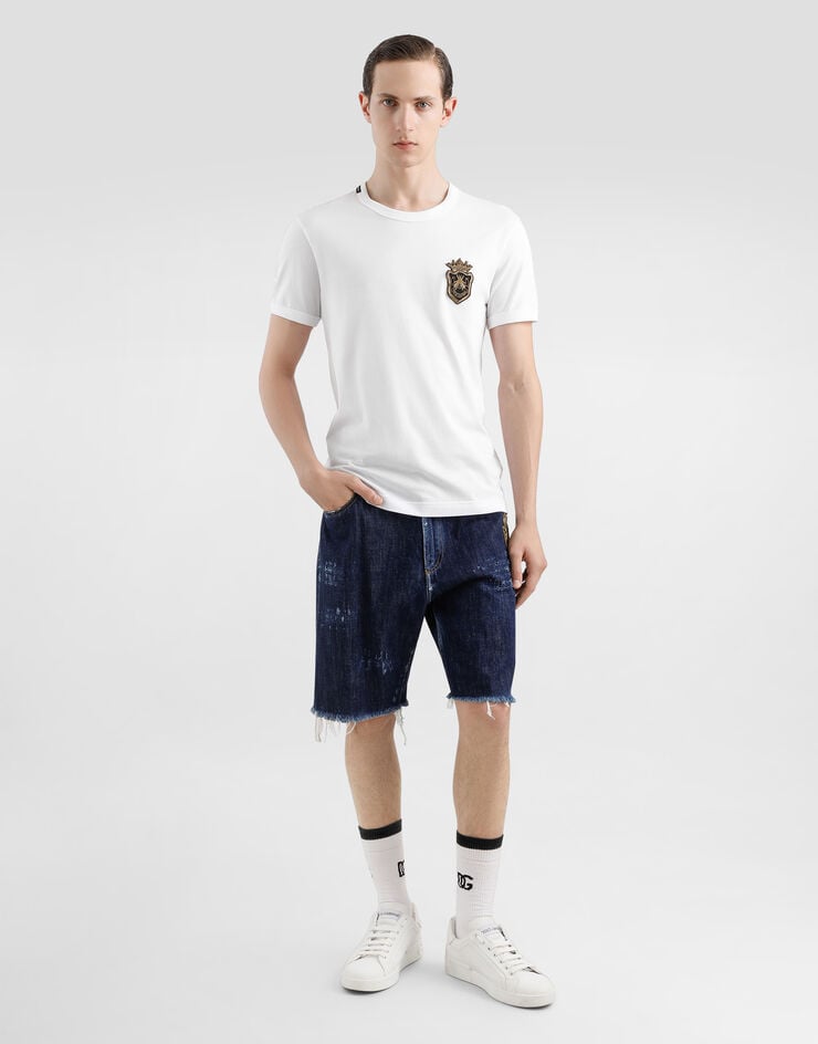 Dolce & Gabbana Camiseta de algodón con parche heráldico Liquidación
