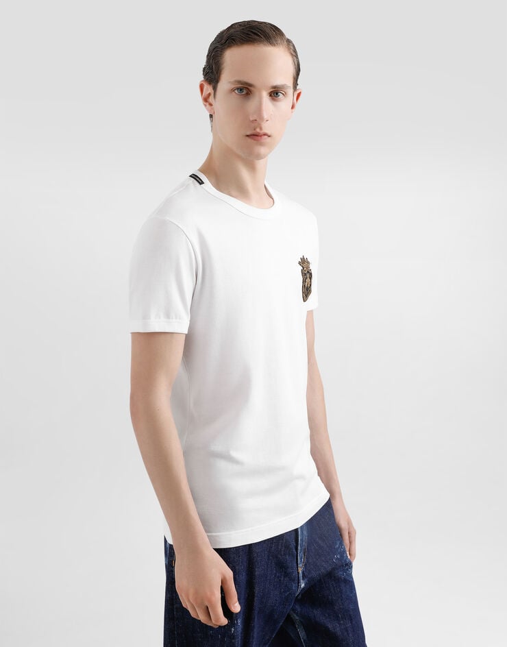 Dolce & Gabbana Camiseta de algodón con parche heráldico Liquidación
