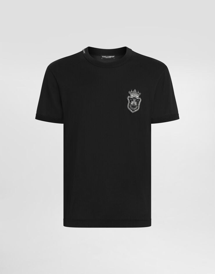 Dolce & Gabbana Camiseta de algodón con parche heráldico