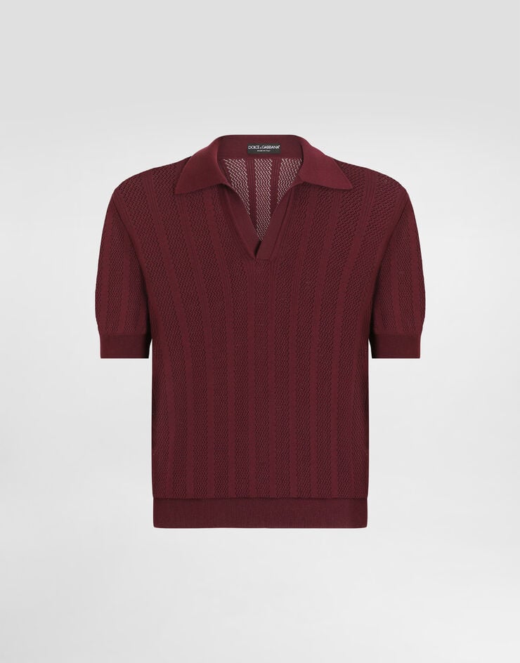 Dolce & Gabbana Jersey polo de manga corta de algodón calado