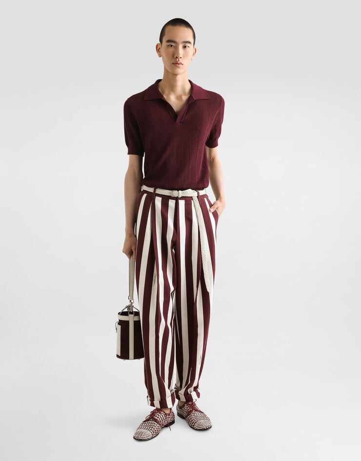 Dolce & Gabbana Jersey polo de manga corta de algodón calado Último día