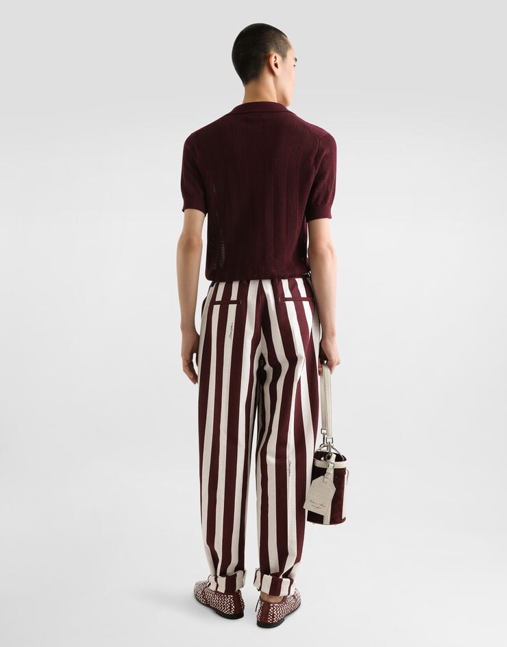 Dolce & Gabbana Jersey polo de manga corta de algodón calado Último día