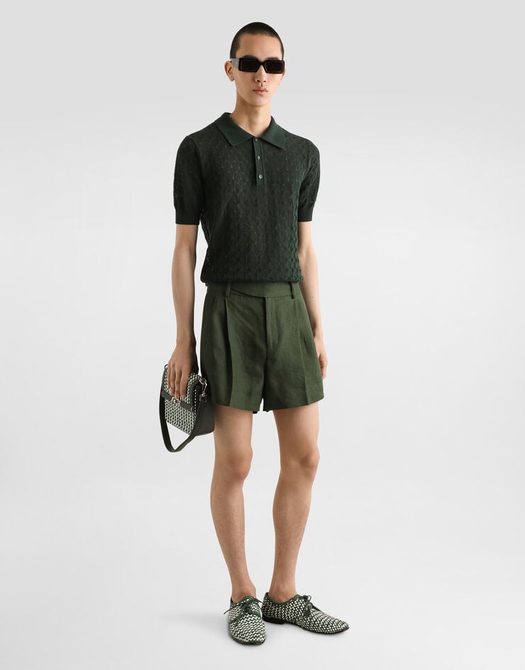 Dolce & Gabbana Bermudas de tela de lino con doble pinza Superdescuento