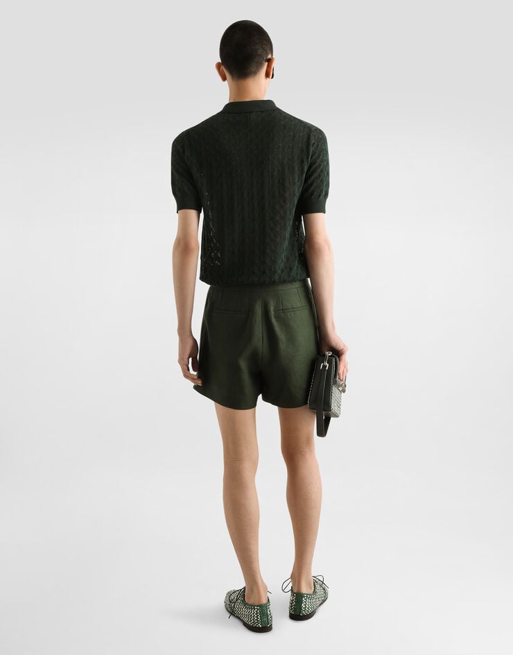 Dolce & Gabbana Bermudas de tela de lino con doble pinza Superdescuento