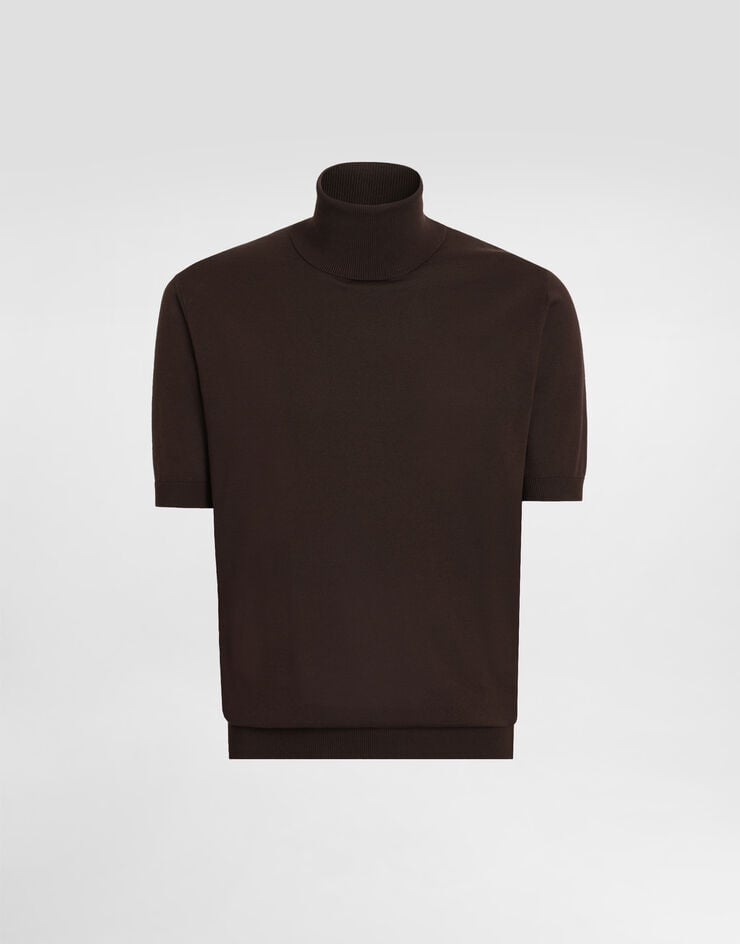 Dolce & Gabbana Jersey de algodón con cuello alto y manga corta