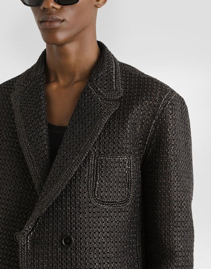 Dolce & Gabbana Chaqueta de botonadura doble de rejilla de rafia En oferta