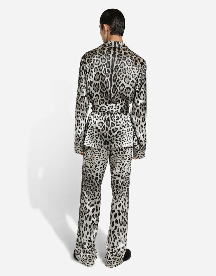 Dolce & Gabbana Batín de raso con estampado de leopardo Descuento por venta flash