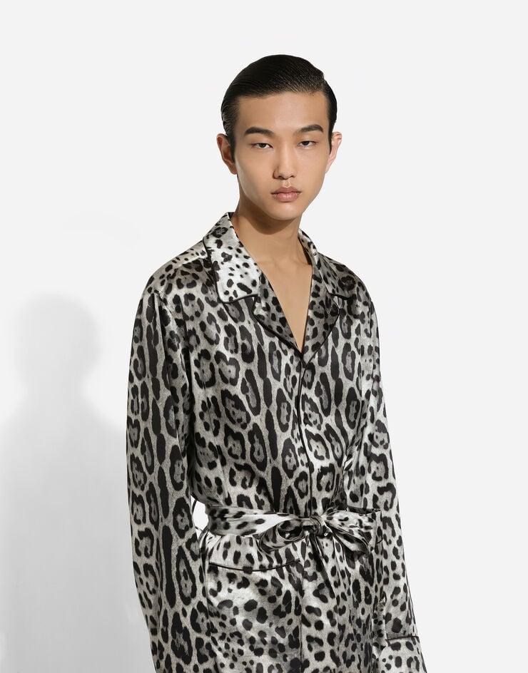 Dolce & Gabbana Batín de raso con estampado de leopardo Descuento por venta flash