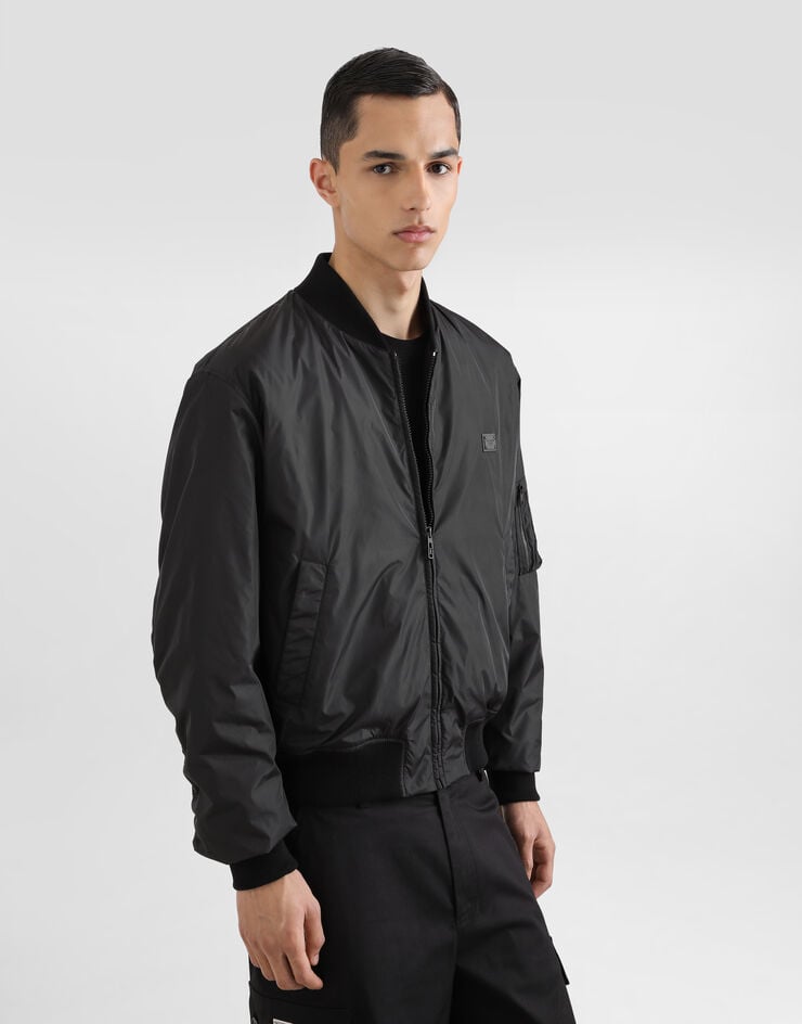 Dolce & Gabbana Bómber acolchada de tejido técnico con placa Precio ultrabajo