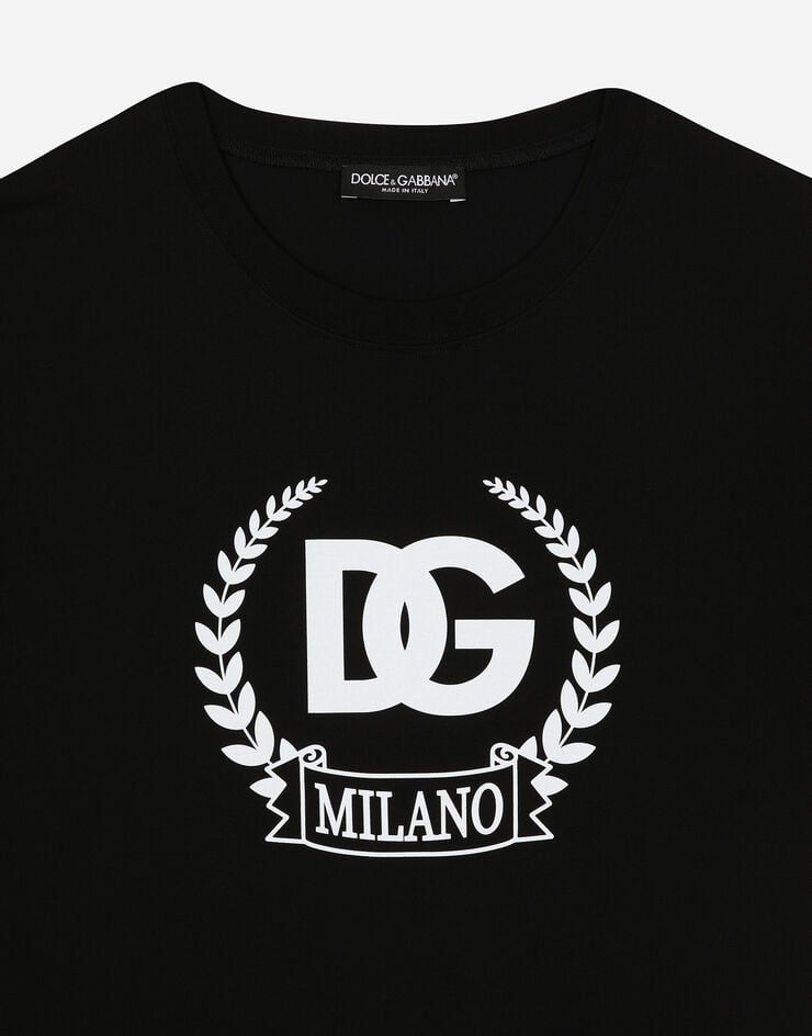 Dolce & Gabbana Camiseta de manga corta de algodón con estampado DG Precio de fábrica