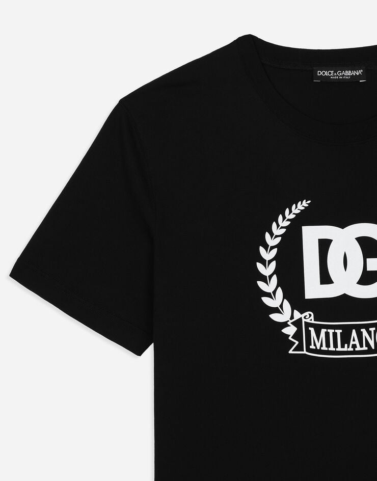 Dolce & Gabbana Camiseta de manga corta de algodón con estampado DG Precio de fábrica