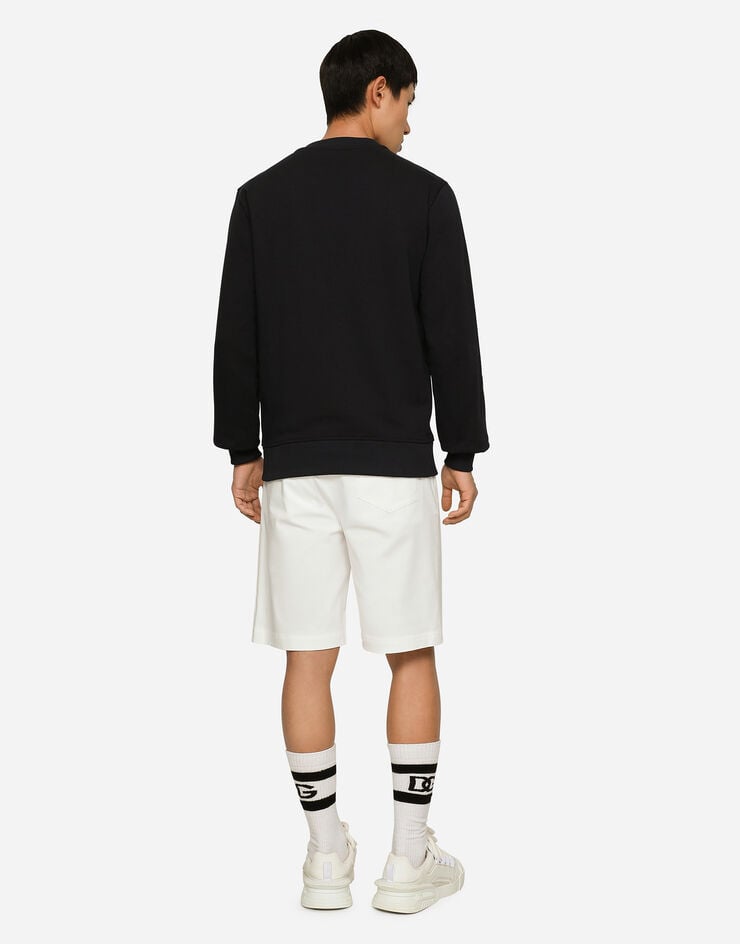 Dolce & Gabbana Bermudas de algodón elástico con placa con logotipo Promoción por tiempo limitado