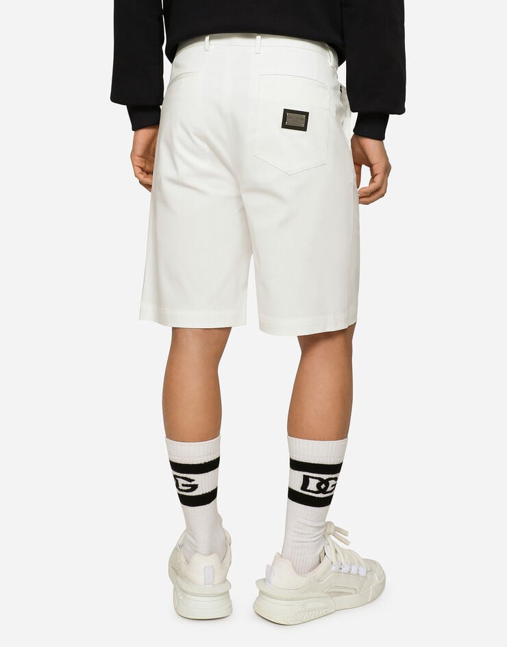 Dolce & Gabbana Bermudas de algodón elástico con placa con logotipo Promoción por tiempo limitado