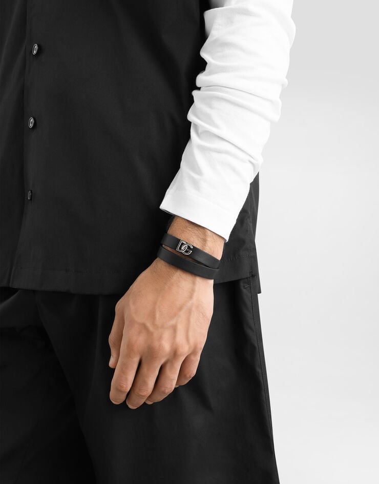 Dolce & Gabbana Pulsera en piel de becerro con logotipo DG Solo hoy