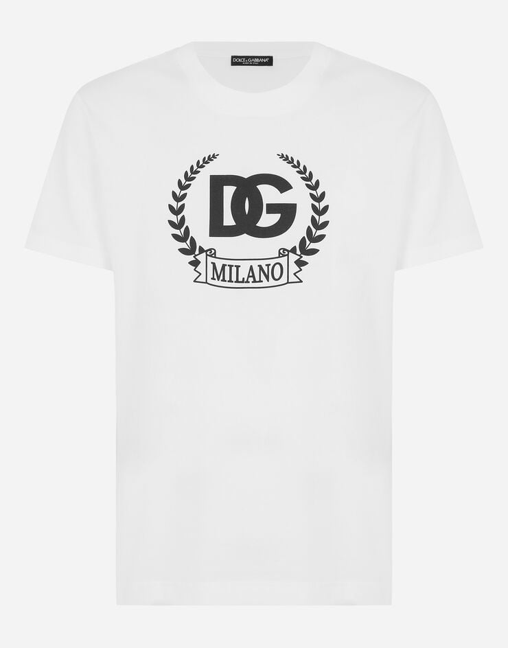 Dolce & Gabbana Camiseta de manga corta de algodón con estampado DG