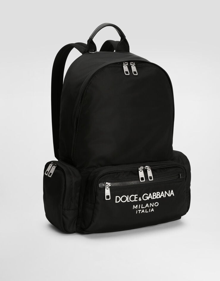 Dolce & Gabbana Mochila de nailon con logotipo engomado Grandes descuentos