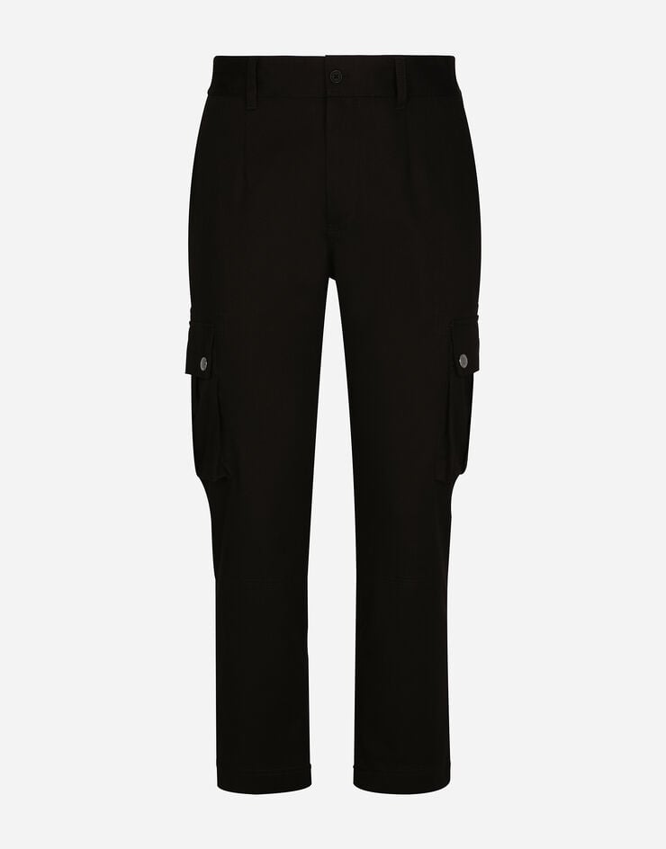 Dolce & Gabbana Pantalón cargo de algodón con placa con logotipo