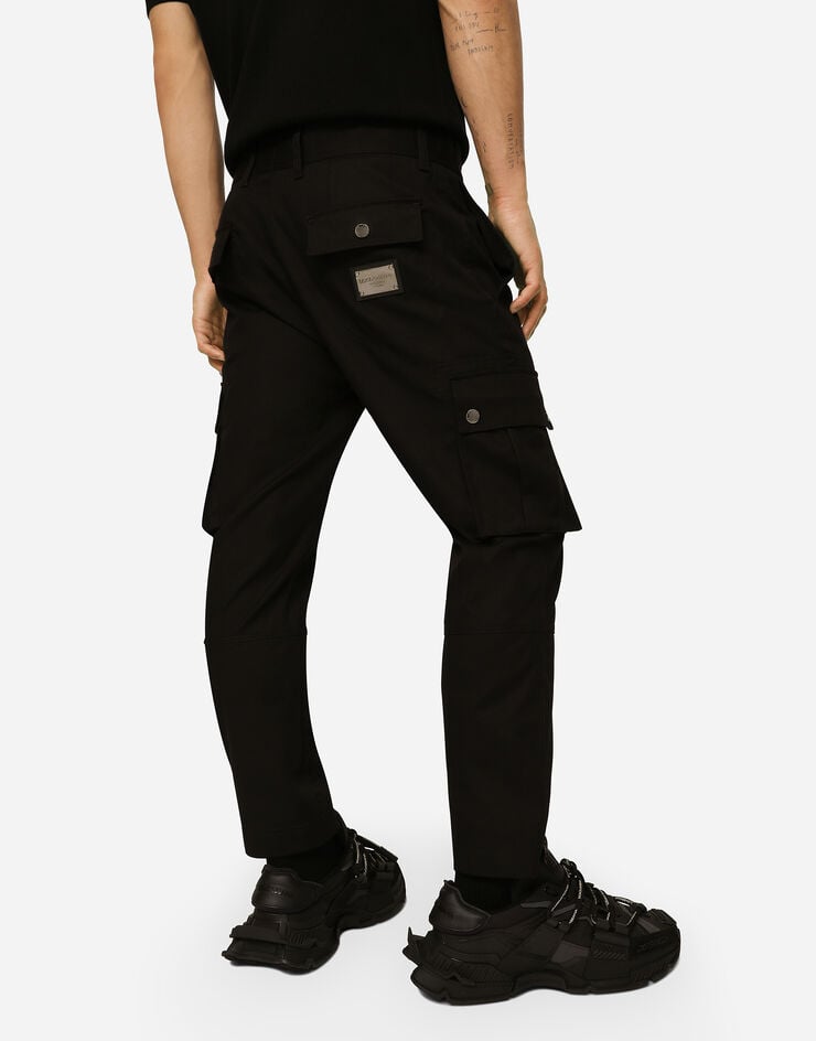Dolce & Gabbana Pantalón cargo de algodón con placa con logotipo Limitado a 3 días