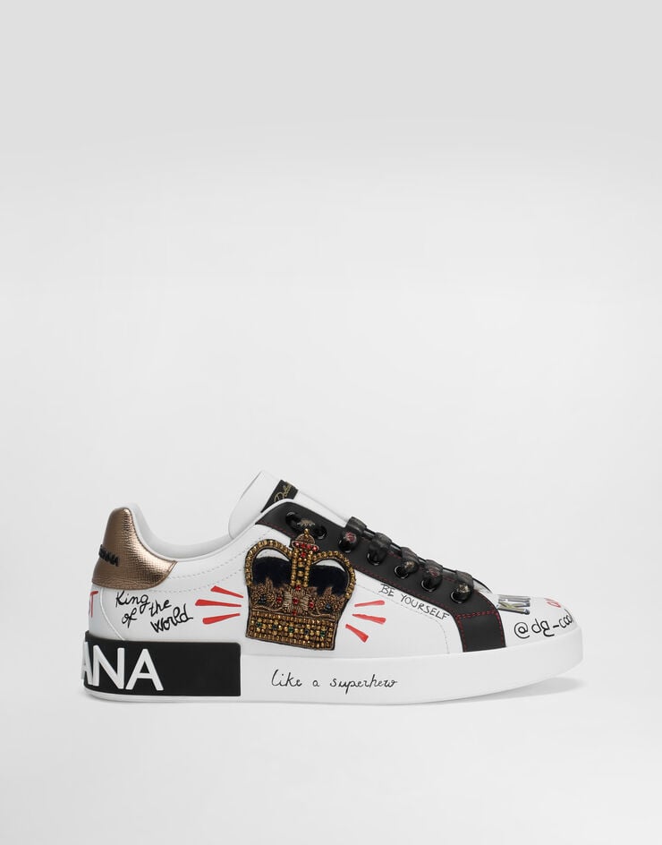 Dolce & Gabbana Zapatillas Portofino de becerro curtido estampado con parche