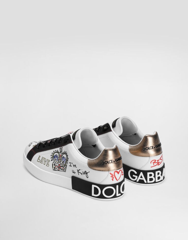 Dolce & Gabbana Zapatillas Portofino de becerro curtido estampado con parche Descuentos del mes