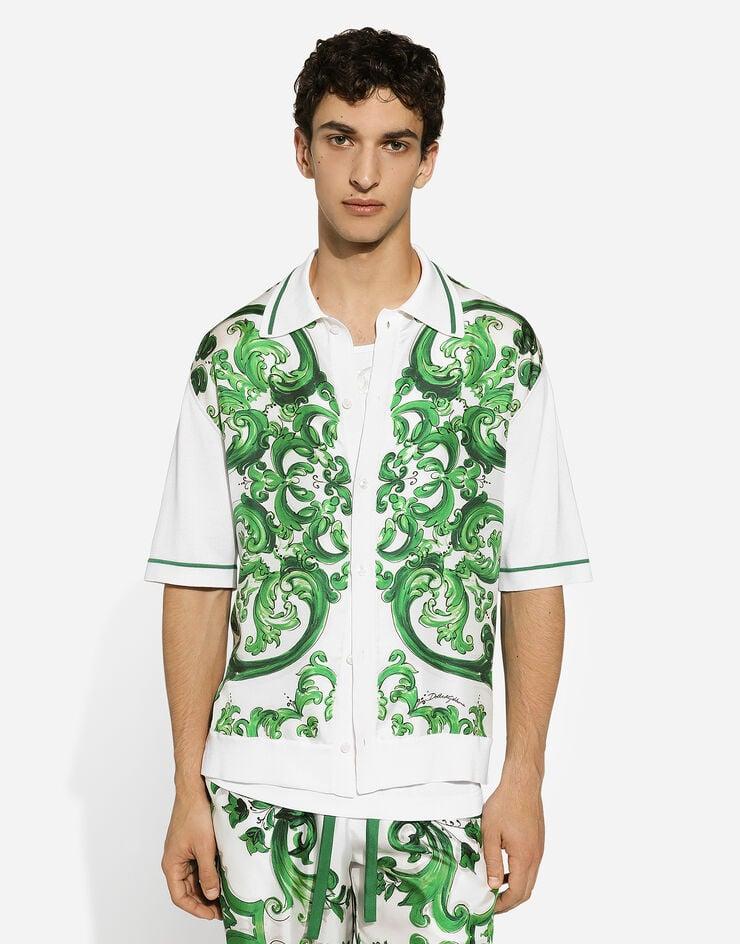 Dolce & Gabbana Camisa oversize de tejido y seda con estampado Maiolica Ofertas especiales