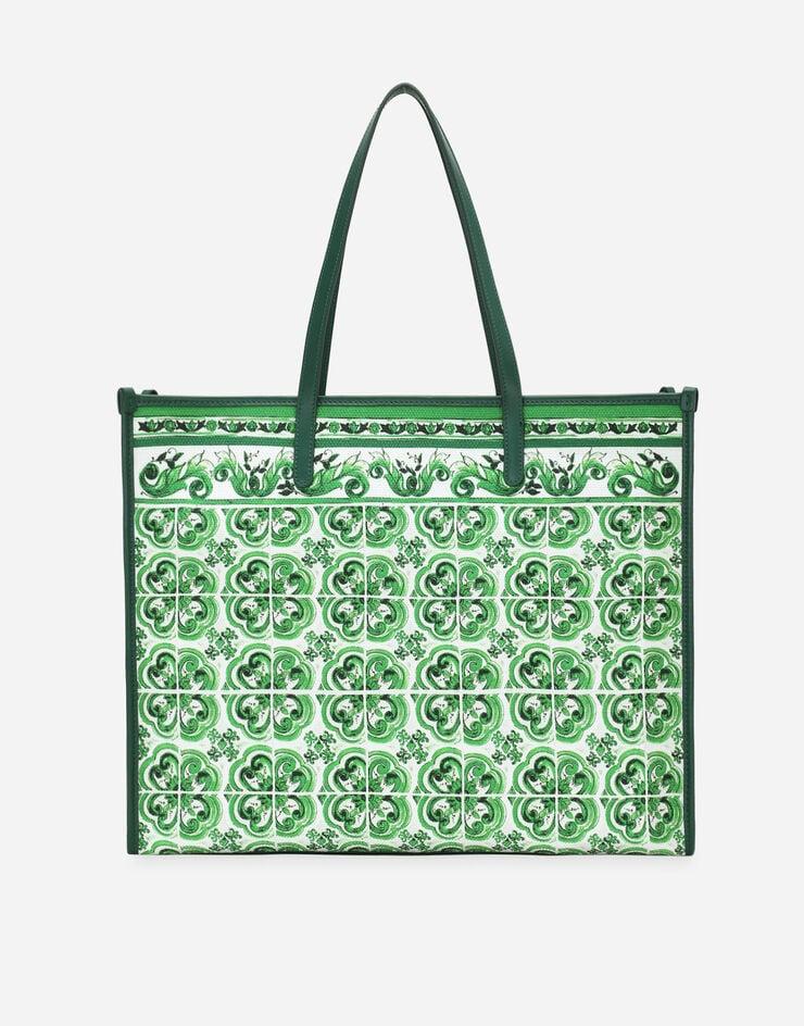 Dolce & Gabbana Bolso shopper grande de lona con estampado Maiolica Precio ultrabajo