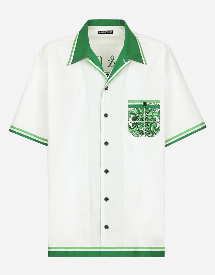 Dolce & Gabbana Camisa Hawaii de popelina con estampado Maiolica