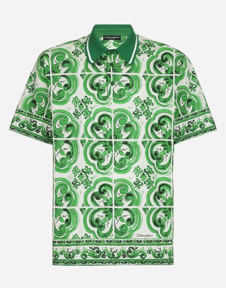 Dolce & Gabbana Polo de algodón con estampado Maiolica