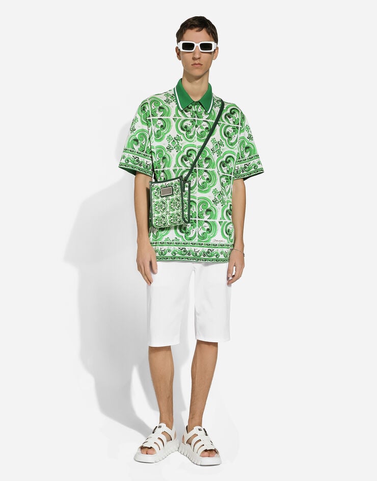 Dolce & Gabbana Polo de algodón con estampado Maiolica Outlet