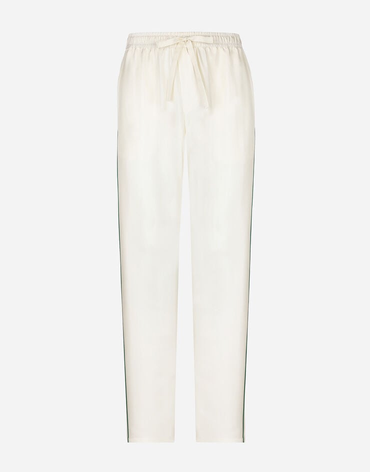 Dolce & Gabbana Pantalón estilo jogger de seda con DG bordado