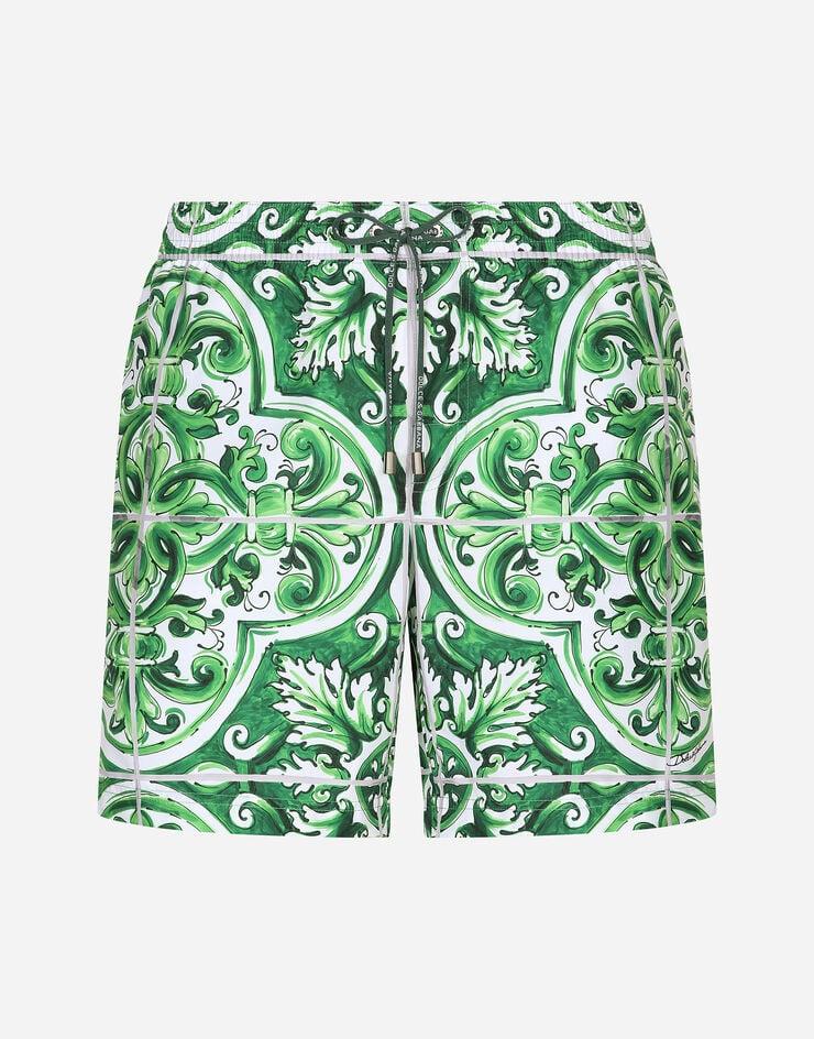 Dolce & Gabbana Bañador bóxer medio con estampado Maiolica