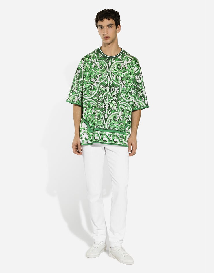 Dolce & Gabbana Camiseta de algodón con estampado Maiolica Rebajas online