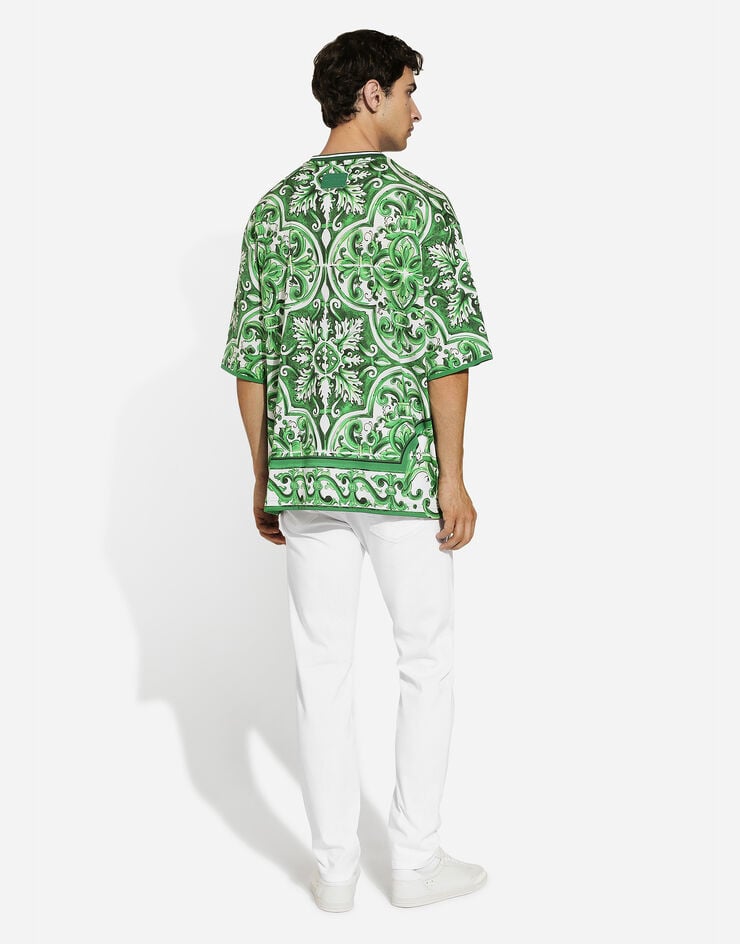 Dolce & Gabbana Camiseta de algodón con estampado Maiolica Rebajas online