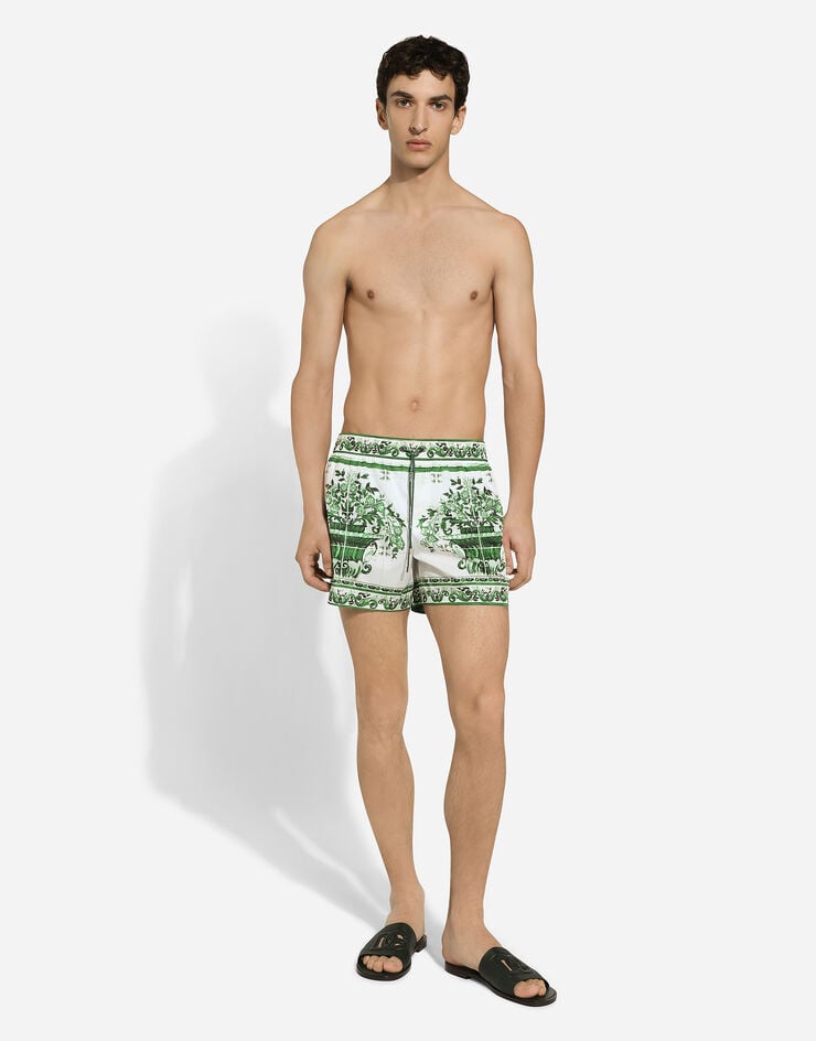 Dolce & Gabbana Bañador bóxer corto con estampado Maiolica Rebajas top