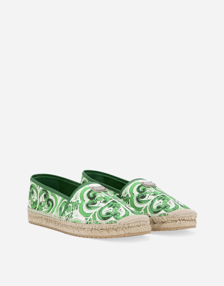 Dolce & Gabbana Alpargata de lona con estampado Maiolica Envío gratis