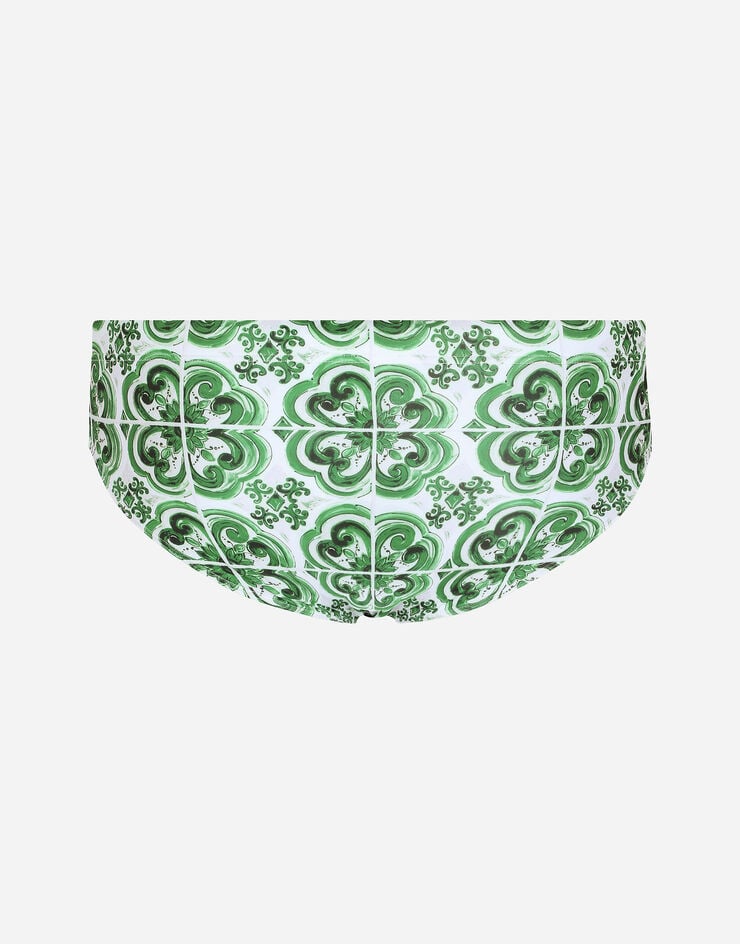 Dolce & Gabbana Bañador slip alto con estampado Maiolica Últimos 3 días