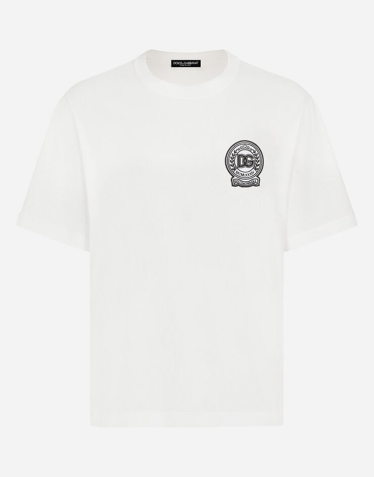 Dolce & Gabbana Camiseta de algodón con logotipo bordado