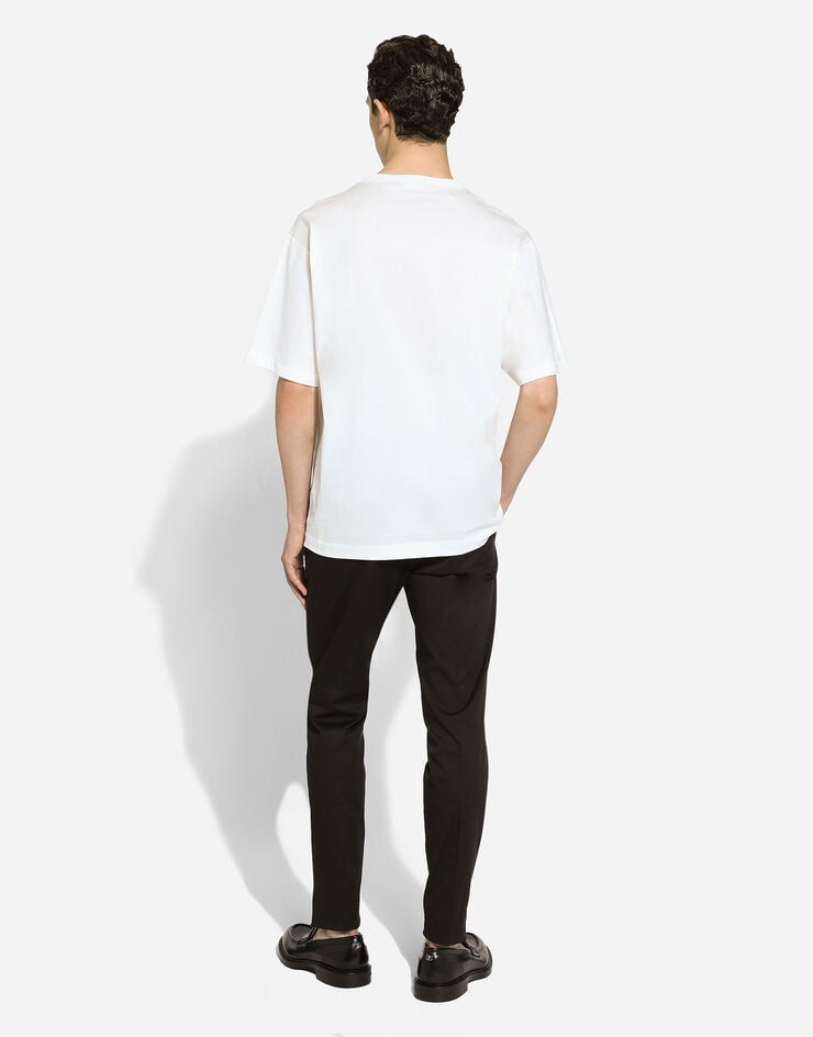 Dolce & Gabbana Camiseta de algodón con logotipo bordado En oferta