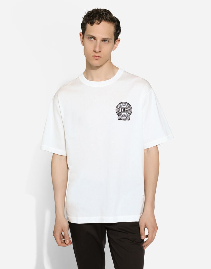 Dolce & Gabbana Camiseta de algodón con logotipo bordado En oferta