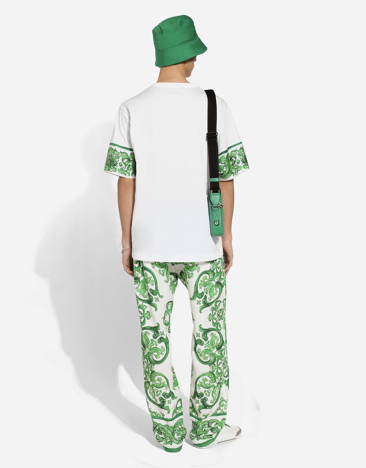 Dolce & Gabbana Camiseta de algodón con estampado Maiolica en minibolsillo Oferta exclusiva