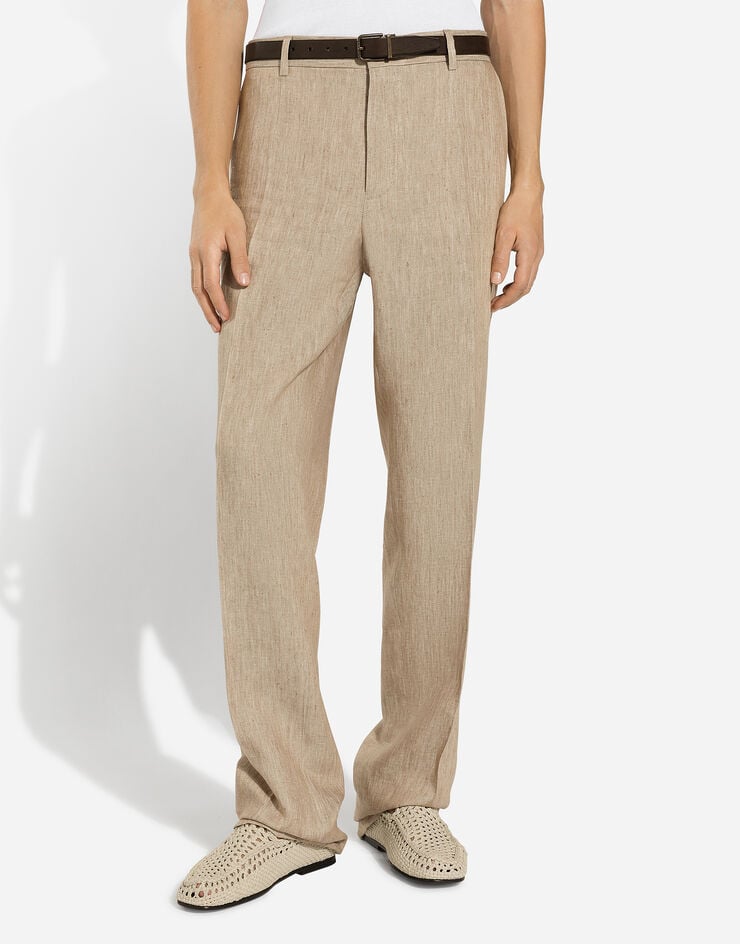 Dolce & Gabbana Pantalón clásico de lino Ofertas especiales