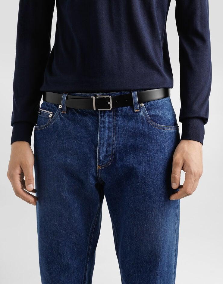 Dolce & Gabbana Cinturón de piel de becerro cepillada 2025