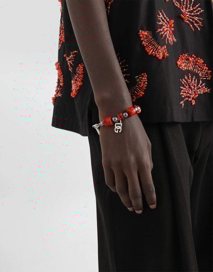 Dolce & Gabbana Pulsera de metal con corales y logotipo En línea
